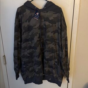 Champion grey camo hoodie 4xl